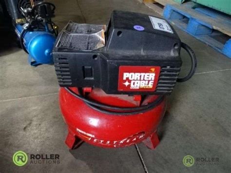 Porter Cable Cf2600 Pancake Compressor 6 Gallon 2hp Roller Auctions