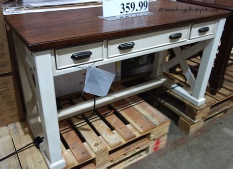 A standing desk is a must for me. Costco: Universal Furniture Broadmoore Writing Desk $359 ...