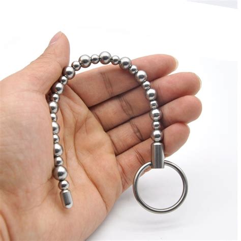 Stainless Steel Penis Plug Bead Sounding Penis Inserts Urethral Sound Pull Ring Urethral