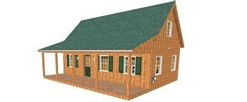 Shown with optional cedar railing. Adirondack Cabin Plans 16'x24' with Loft | Cabin plans, Cabin, Cabin loft