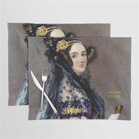 Portrait Of Ada Lovelace By Alfred Edward Chalon Placemat By Oldking