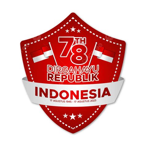 Hut Ri And Indonesia Independence Day 17 August Logo Badge Vector 78th