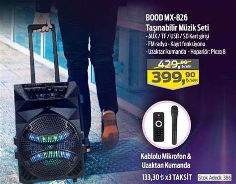 Bood Mx 826 Taşınabilir Müzik Seti İndirimde Market