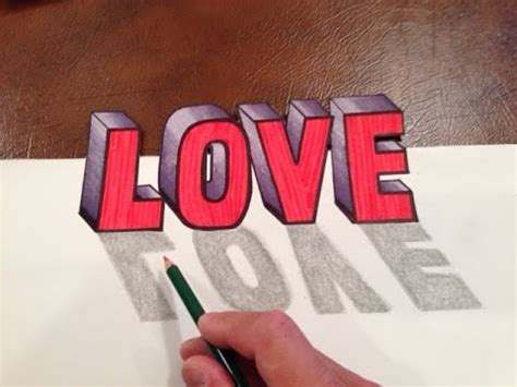 Please, feel free to share these drawing images with your friends. How to DRAW LOVE in 3D Optical Illusion Trick Art - YouTube