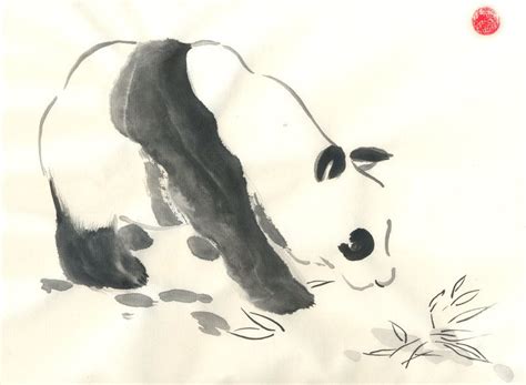Sumi E Panda By ~catherinejao On Deviantart Panda Art Japanese Ink