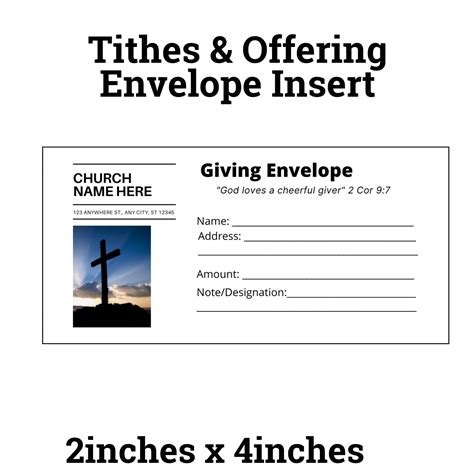 Church Tithes And Offering Envelope Insert Template Editable Envelope Insert Template Church