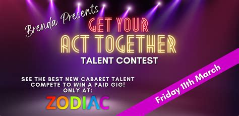 Get Your Act Together Tickets Friday 11th March 2022 Zodiac Bar