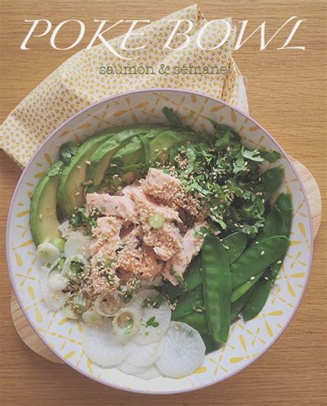Poke bowl, buddha bowl : Poke bowl saumon et sésame (avec images) | Poke bowl, Pois ...
