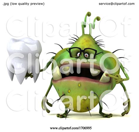 3d Green Germ Virus On A White Background By Julos 1706995