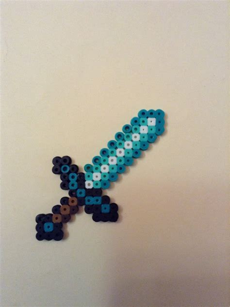 Diamond Sword Minecraft Perler Bead Pixel Art