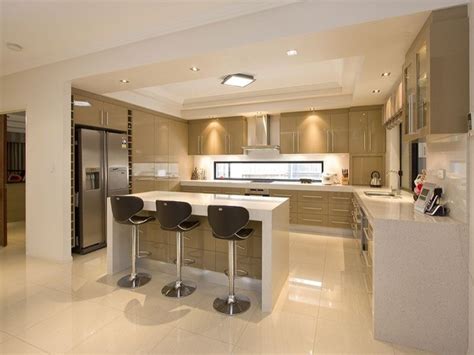 Modern Open Plan Kitchen Design Using Polished Concrete Kitchen Photo