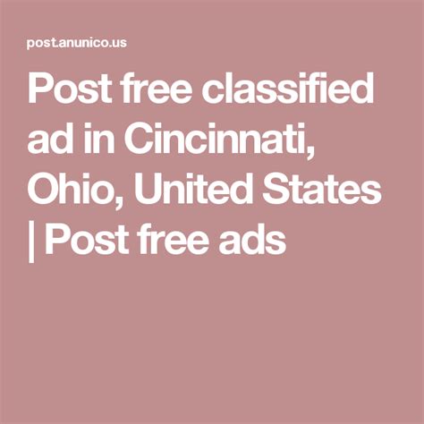 post free classified ad in cincinnati ohio united states post free ads post free ads free