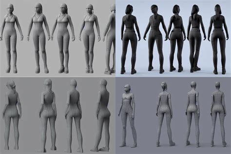 3d Model Tpose Turnaround Of Female Sci Fi Character Stable Diffusion