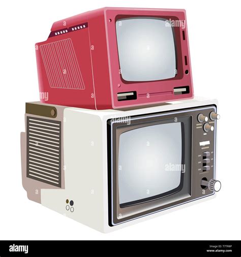 Vector Retro Illustration Of Isolated Television Set Stock Vector Image