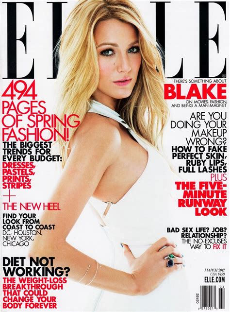 Blake Lively Elle Magazine Cover United States March Elle Magazine Magazine Mode