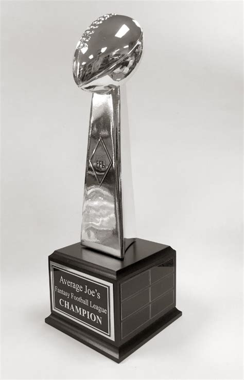 16 12 Tall Lombardi Style Trophy With Chrome Color Finish On Black