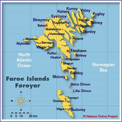 Map Of The Faroe Islands Nations Online Project