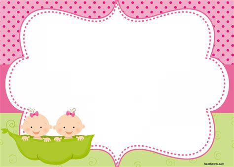 Download Free Printable Twins Baby Shower Invitation Ideas Beeshower