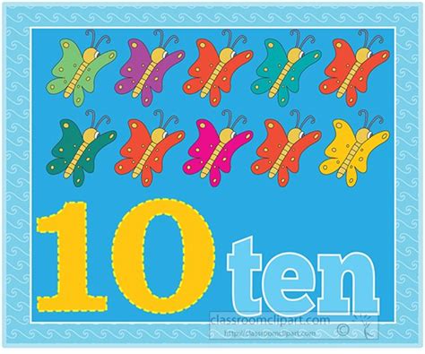 Counting Clipart Counting Numbers Ten Butterfly Classroom Clipart