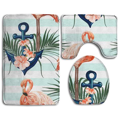 5.0 out of 5 stars based on 4 product ratings(4). GOHAO Anchor Palm Tree Flamingo 3 Piece Bathroom Rugs Set ...