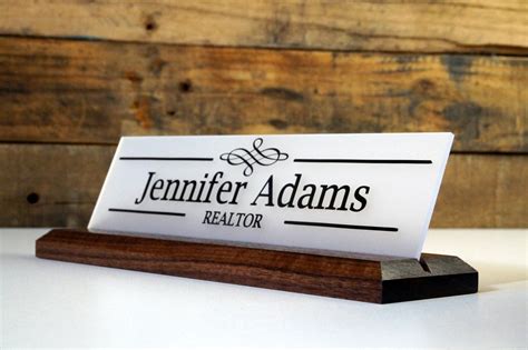 Desk Sign And Acrylic Name Plate Personalized Wood Etsy