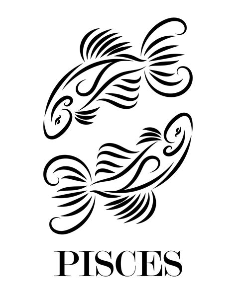 Pisces Zodiac Line Art Vector Eps Vector Art At Vecteezy