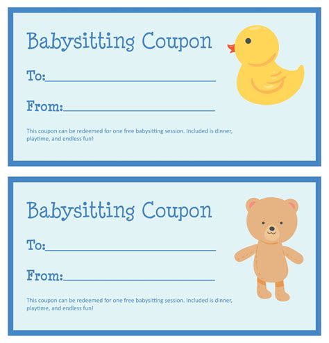 Best Images Of Printable Babysitting Voucher Template Free Sexiezpicz