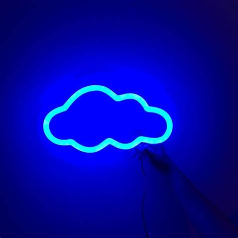 Blue синий Aesthetic эстетика Wallpaper Neon Clouds облака неон обои Foundalighter