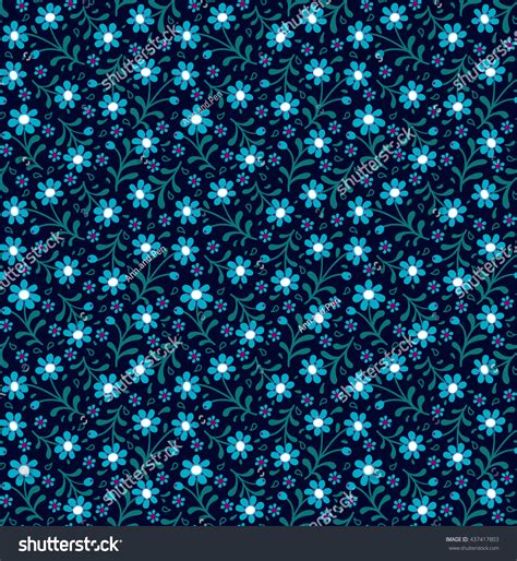 Cute Pattern Small Flower Small Blue Stock Vector 437417803 Shutterstock