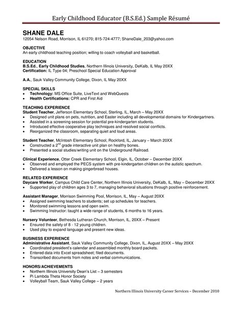 Child Care Teacher Assistant Resume Templates At