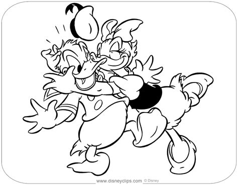 Donald Daisy Duck Coloring Pages Disneyclips Com