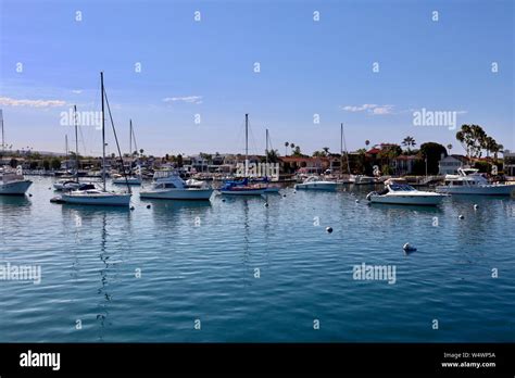 Boats Moored In Newport Beach Harbor Stock Photo Alamy