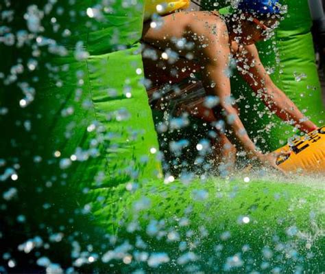 Giant Water Slide On Salt Lake City Street Provides Break From The Heat