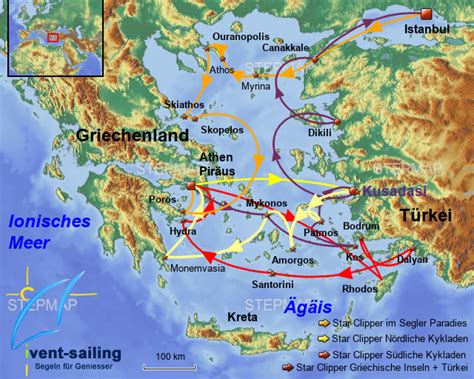 Stepmap M Segelreise östliches Mittelmeer Landkarte Für Deutschland