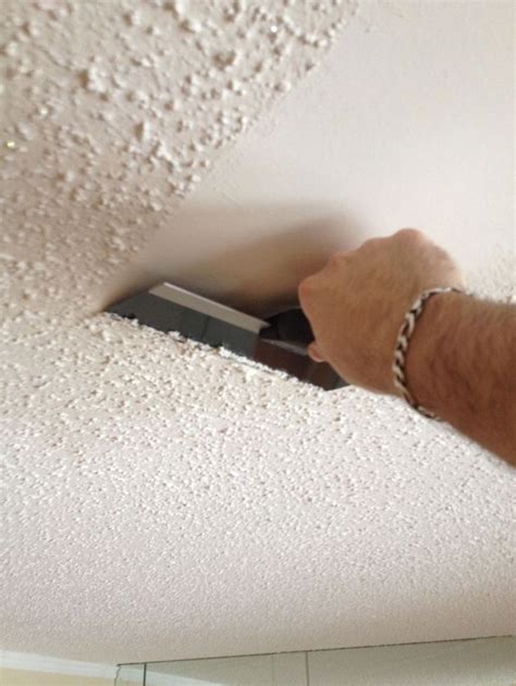 To get this cottage cheese effect, small particles are mixed with paint and drywall and applied to the ceiling. Removing Popcorn Ceilings! | Home repair, Renovation ...
