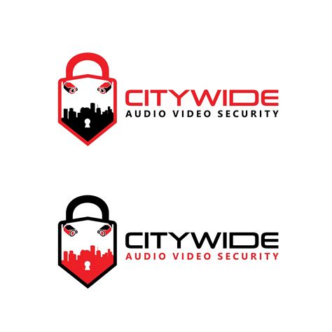 Elegant Playful Security Service Logo Design For Citywide Audio Video