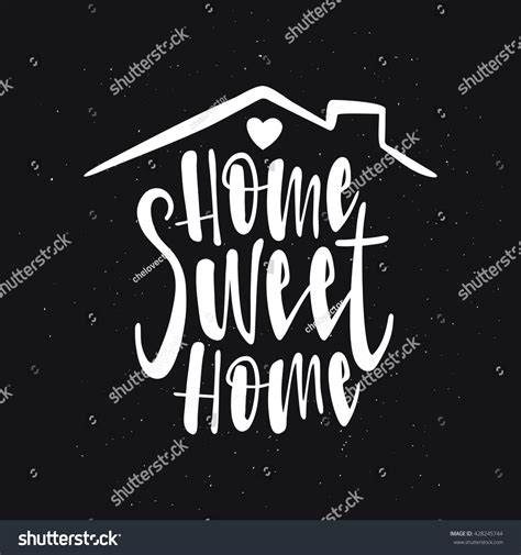 Home Sweet Home Typography Poster Handmade Stock Vector Royalty Free