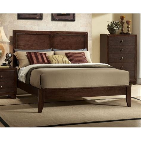 Bowery Hill Modern Wood Queen Panel Bed Frame In Espresso With