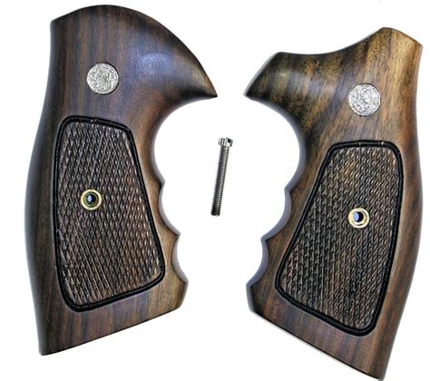 Smith And Wesson J Frame Rosewood Combat Grips Checkered Medallions