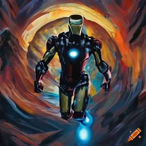 Black Ironman Superhero Painting On Craiyon