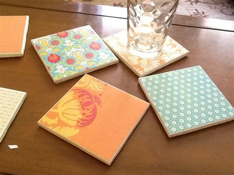 Tile Coasters Mod Podge Scrapbook Paper Feeling Crafty Chalkboard
