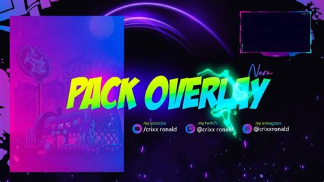 Pack Overlay Editable Gratis Para Tu Stream Overlay Estilo Neon