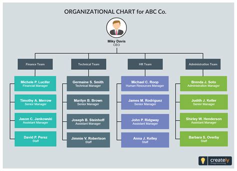 The Organizational Chart For Abccs Organization Is Shown In Blue And