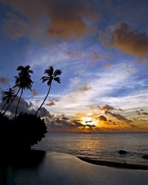 Cook Islands Sunset Surf Pics Scenery