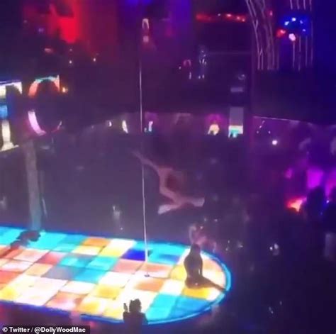 Horrific Moment A Stripper Falls From The Top Of A 20ft Pole And Lands