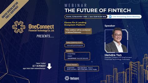 Webinar Oneconnect The Future Of Fintech 12 November 2020 Youtube