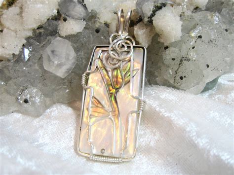 Carved Mother Of Pearl Pendant White Shell Pendant Rectangle