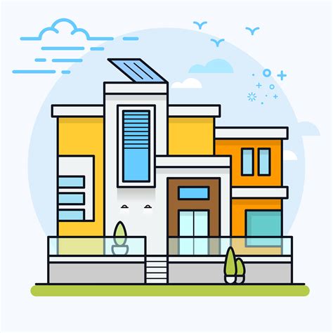 Colorful Modern Flat Residential House 551945 Vector Art At Vecteezy
