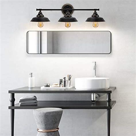 Using a ceiling light in the bathroom. 3-Light Wall Sconce Industrial Bathroom Vanity Light ...