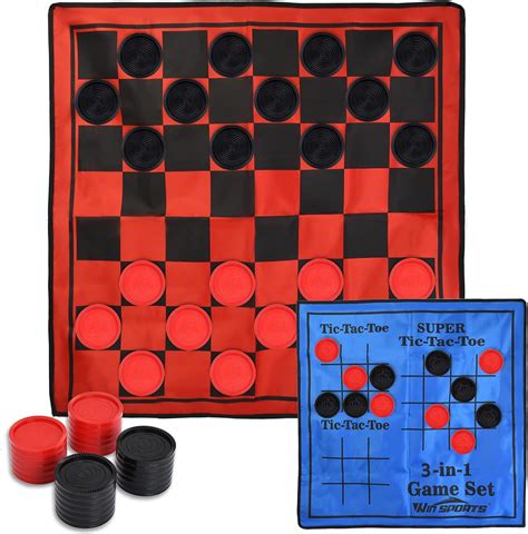 Buy Win Sports 3 In 1 Giant Checkers Game Setsuper Tic Tac Toe